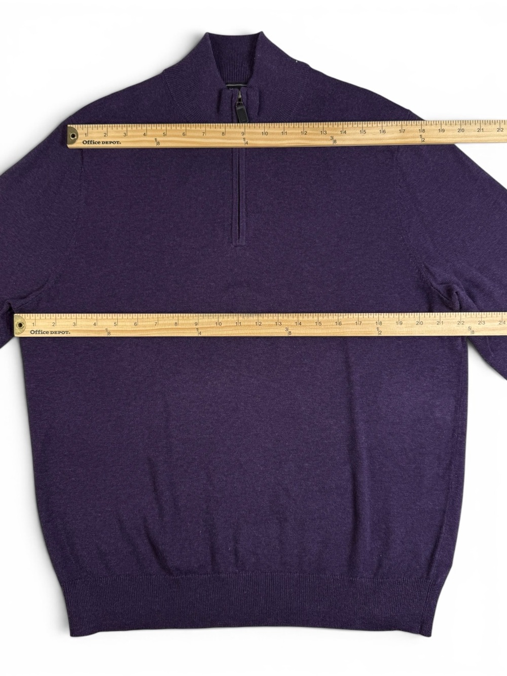 Jos. A. Bank Traveler Pima Cotton Quarter-Zip Purple Men’s L - Picture 2 of 10